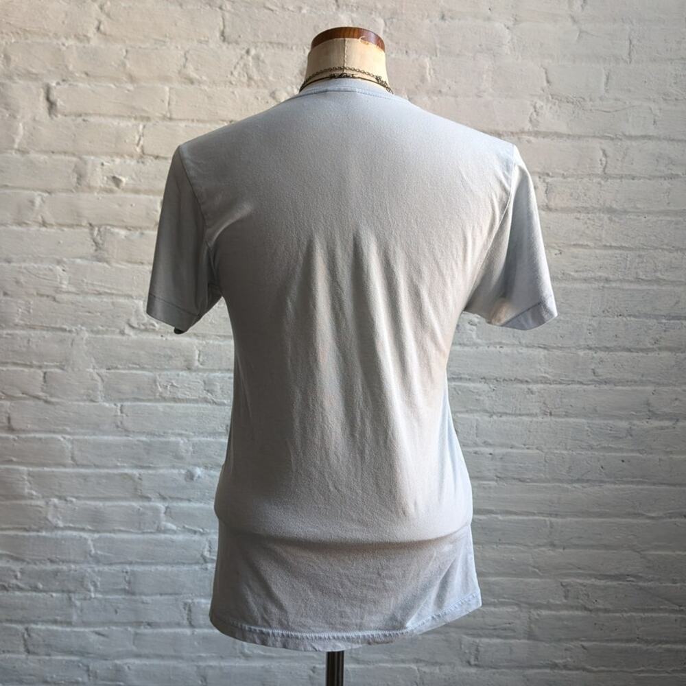 Retro Graphic Tee Vintage Vibe Oversize Funny Tshirt Y2K Pastel Blue Top Small - Picture 3 of 9